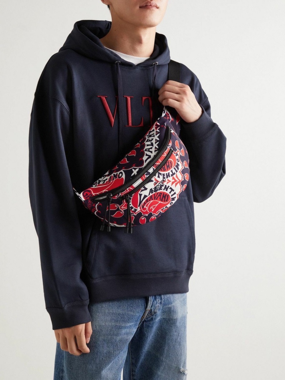 NWT VALENTINO GARAVANI Canvas Belt Bag In Archive Manifesto Bandana Print